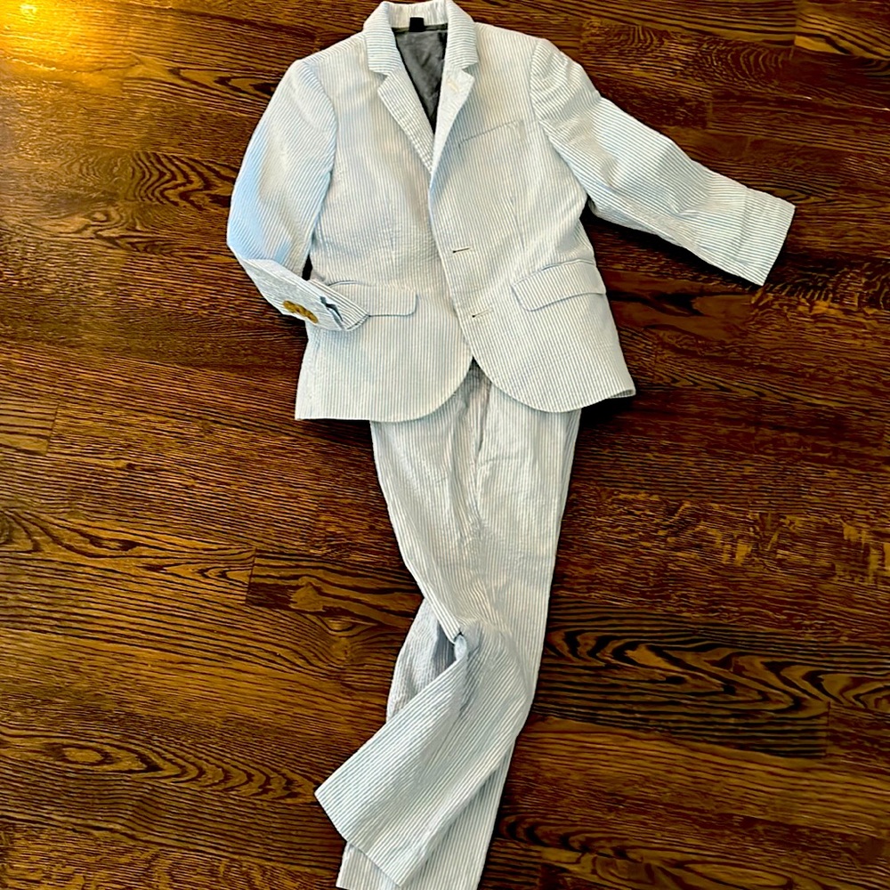 J Crew -Blue seersucker suit size 4